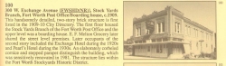 Once a US Post Office for the Stockyards in the building that is now Pearls Dancehall. It was also once Pearls Hotel.   