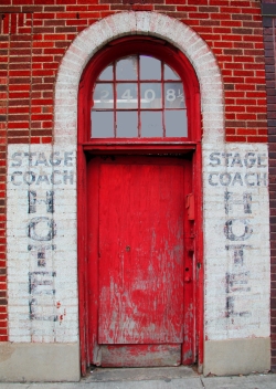 Stage Coach Hotel entrance.   